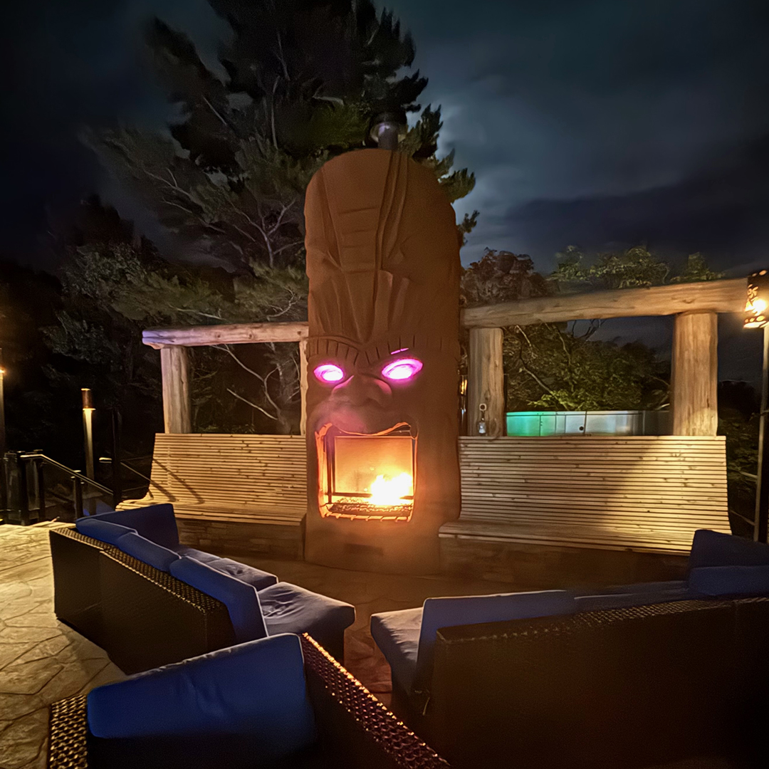 outdoor relaxation deck fire